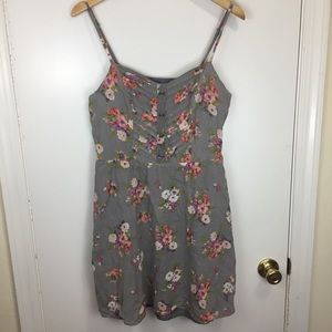 LC Lauren Conrad | Grey Floral Summer Dress | 14